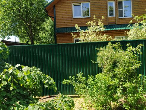Фото ограждения из профлиста и евроштакетника